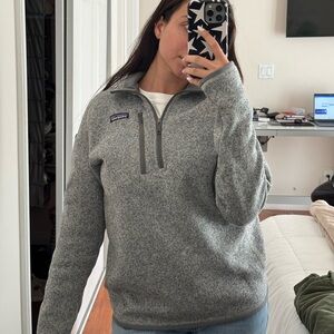 Patagonia Grey Fleece Lined Quarter Zip